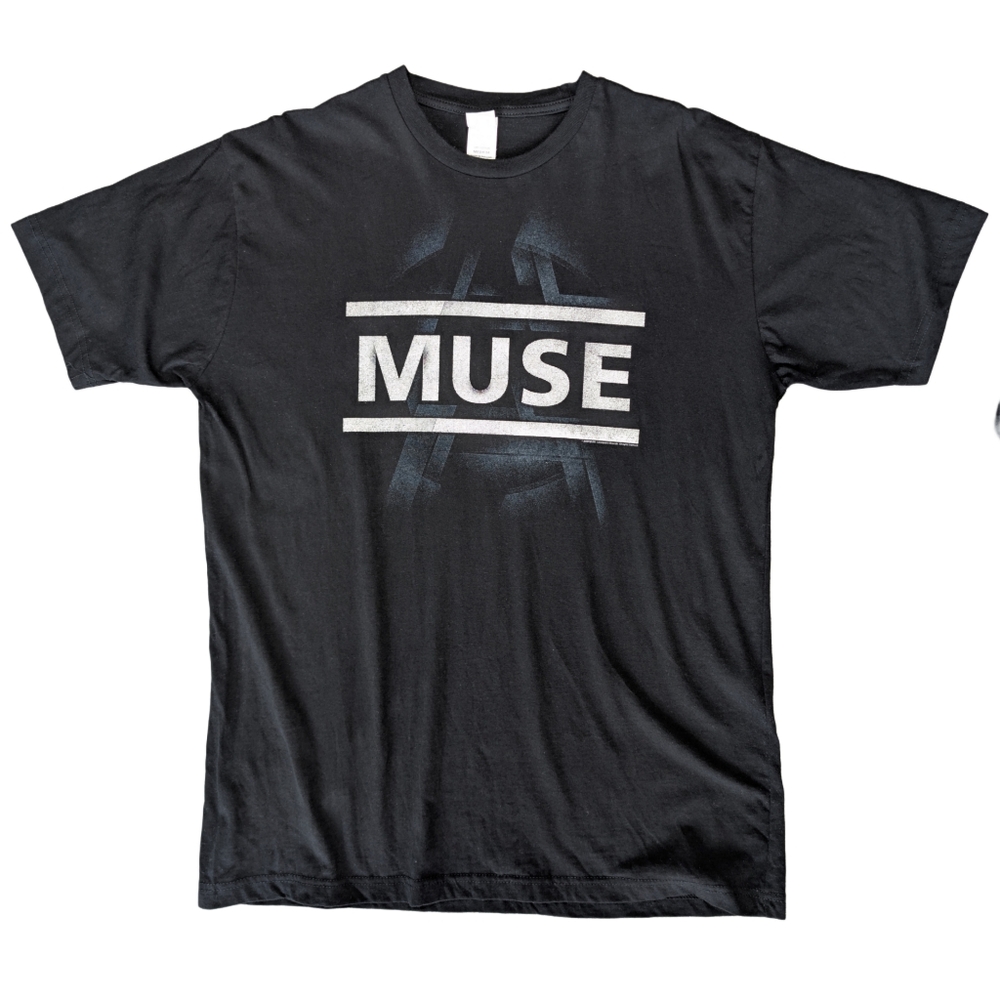 Muse Men's Medium‎ Black Short Sleeve Cotton Graphic Tee Shirt